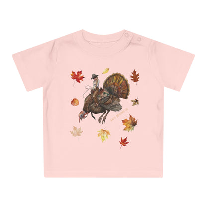 Turkey Puncher Baby T-Shirt (100% Organic Cotton Except Heather Colors)