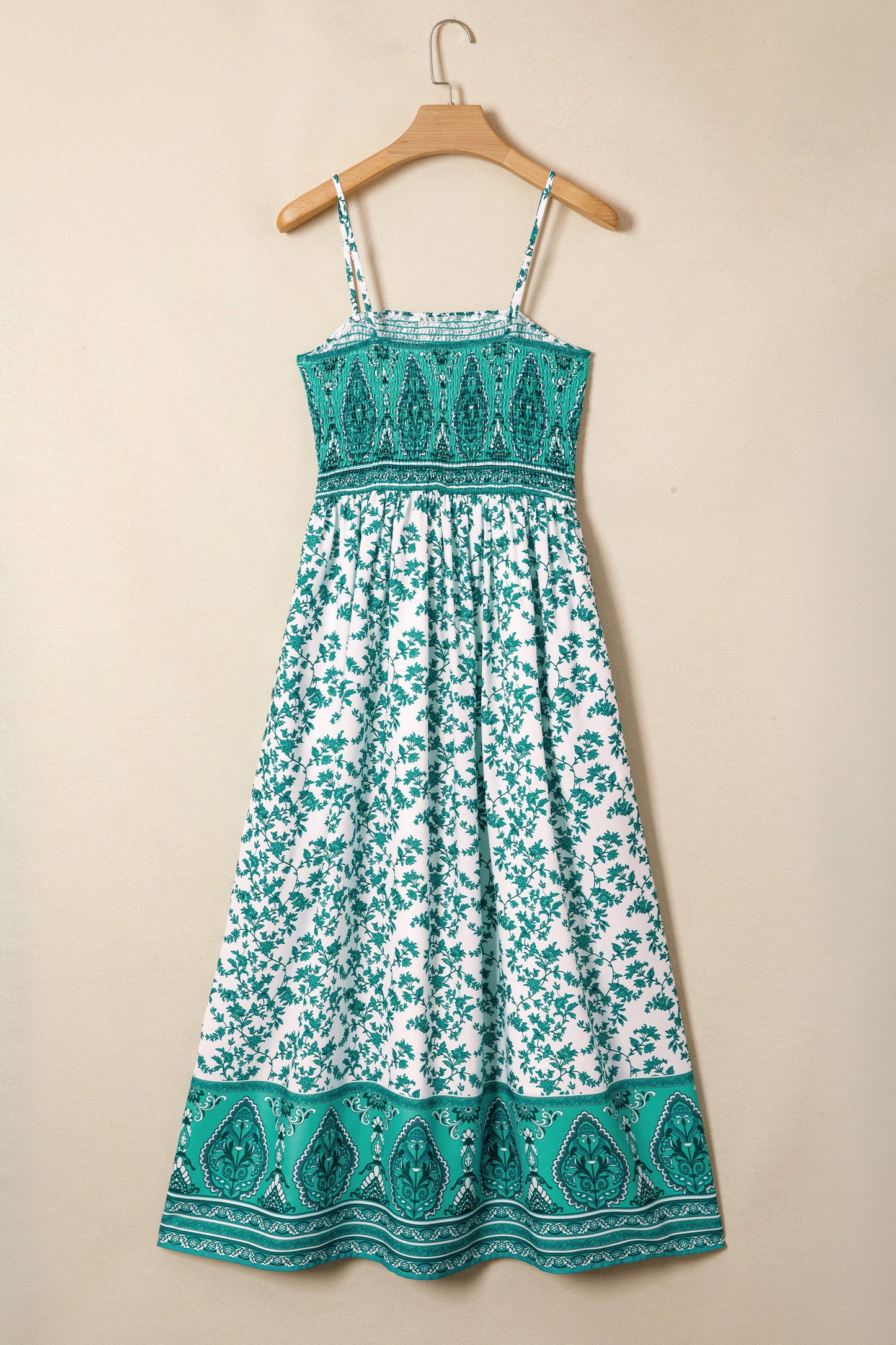 Floral Boho Shirred Cami Maxi Dress
