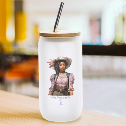 Bandera Cowgirl Frosted Glass Cup