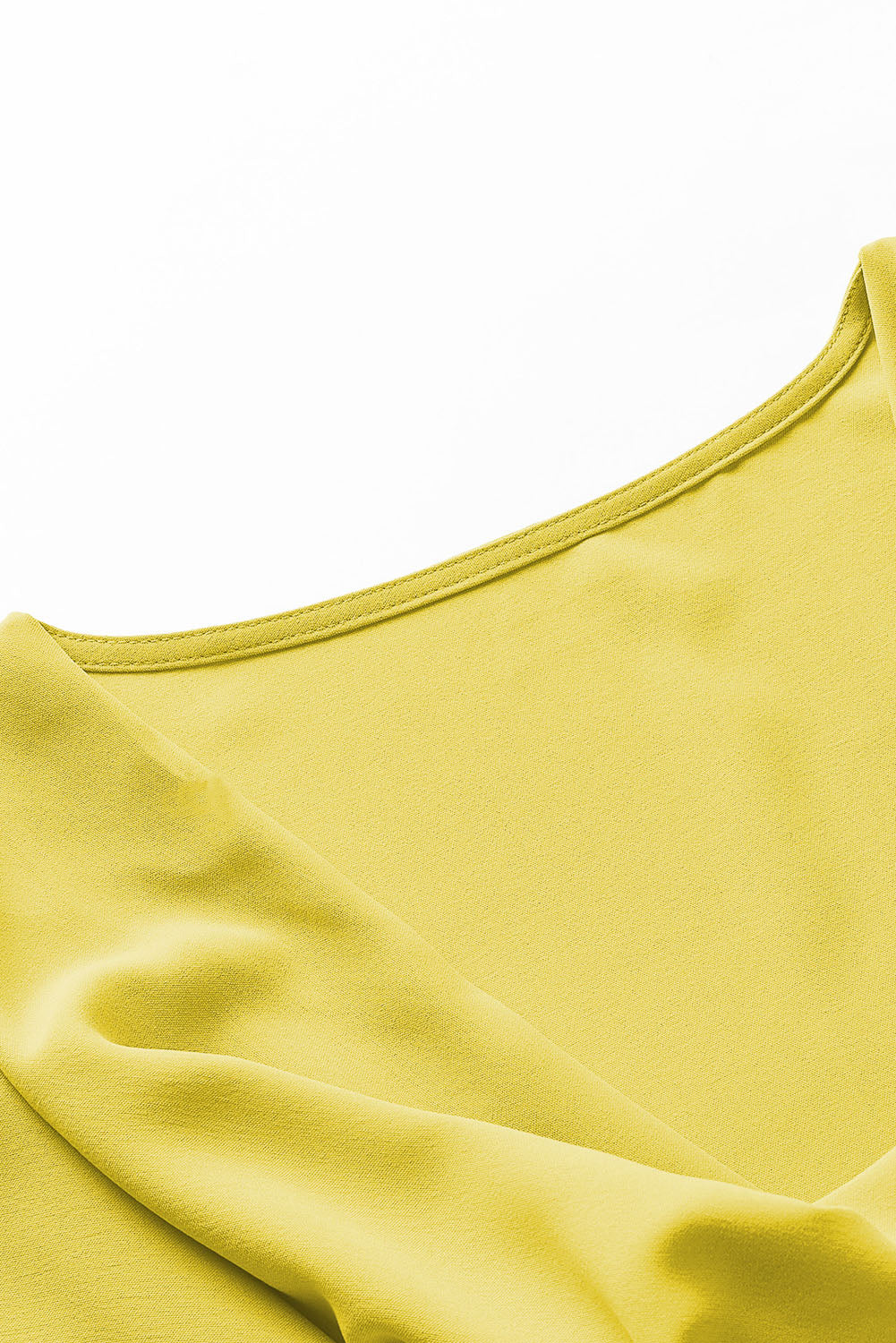 Solid Cowl Neck Draped 3/4 Sleeve Blouse
