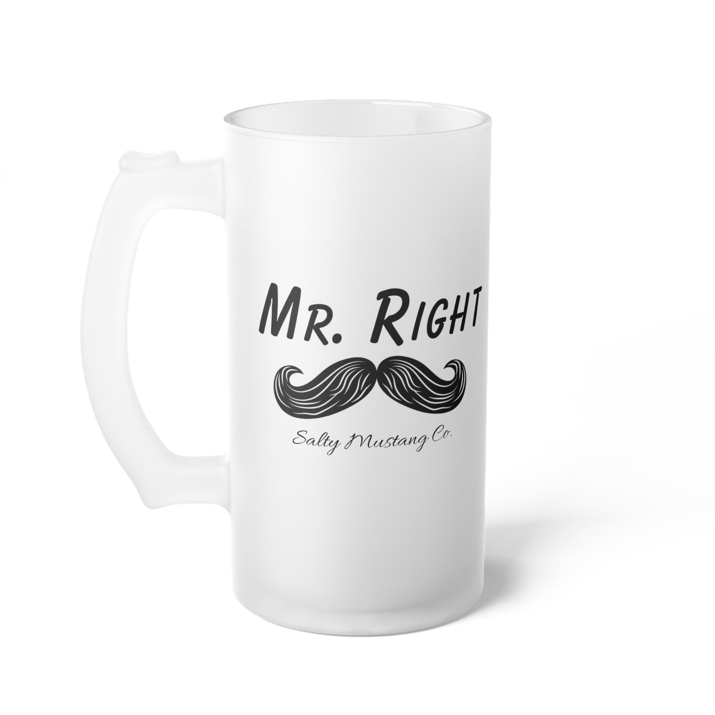 Mr. Right Frosted Glass Beer Mug