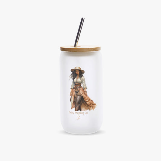 Van Horn Cowgirl Frosted Glass Cup