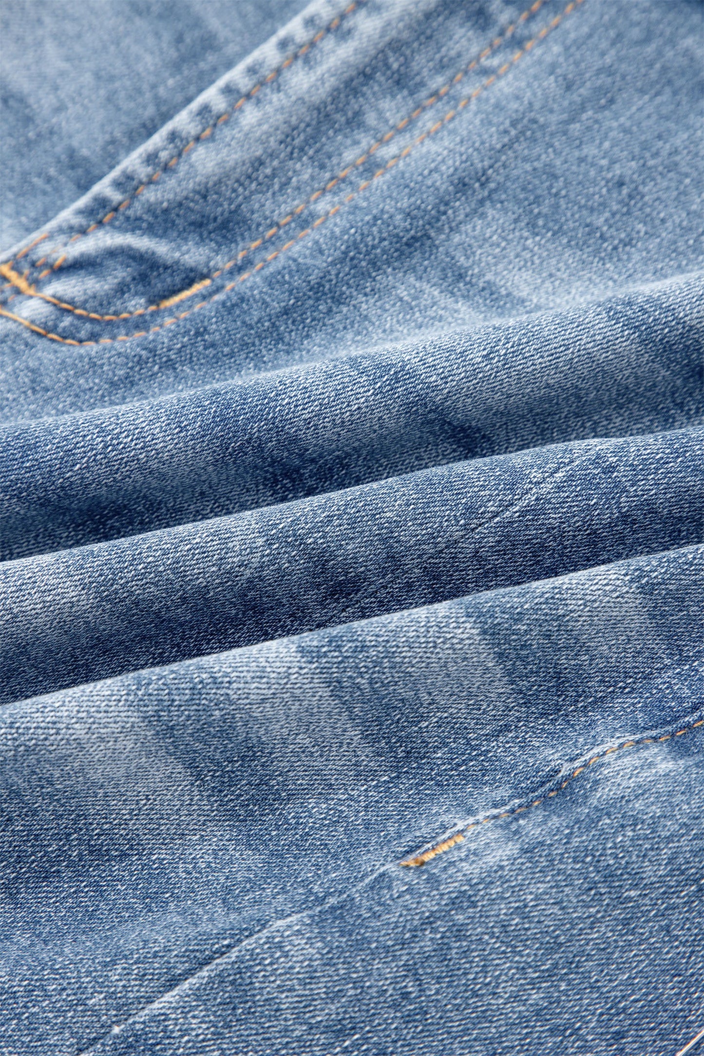 Acid Wash Denim Raw Hem Shorts