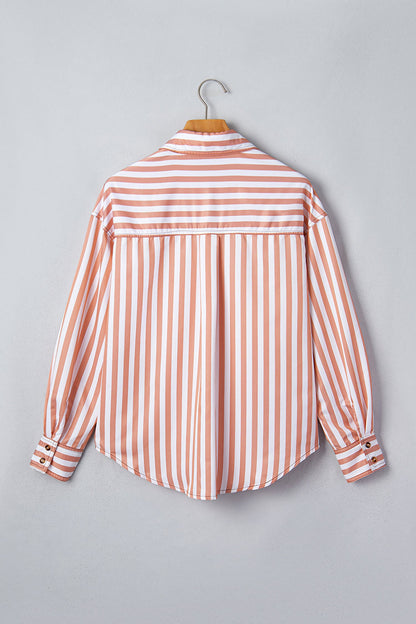 Western Stripe Button Down Long Sleeve Shirt