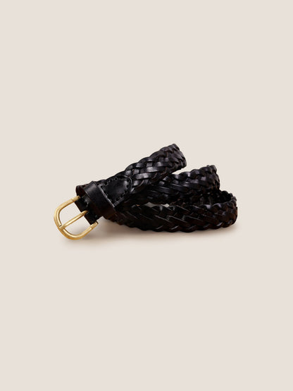 Premium Cowhide Retro Hand-Woven Belt With Alloy Buckle