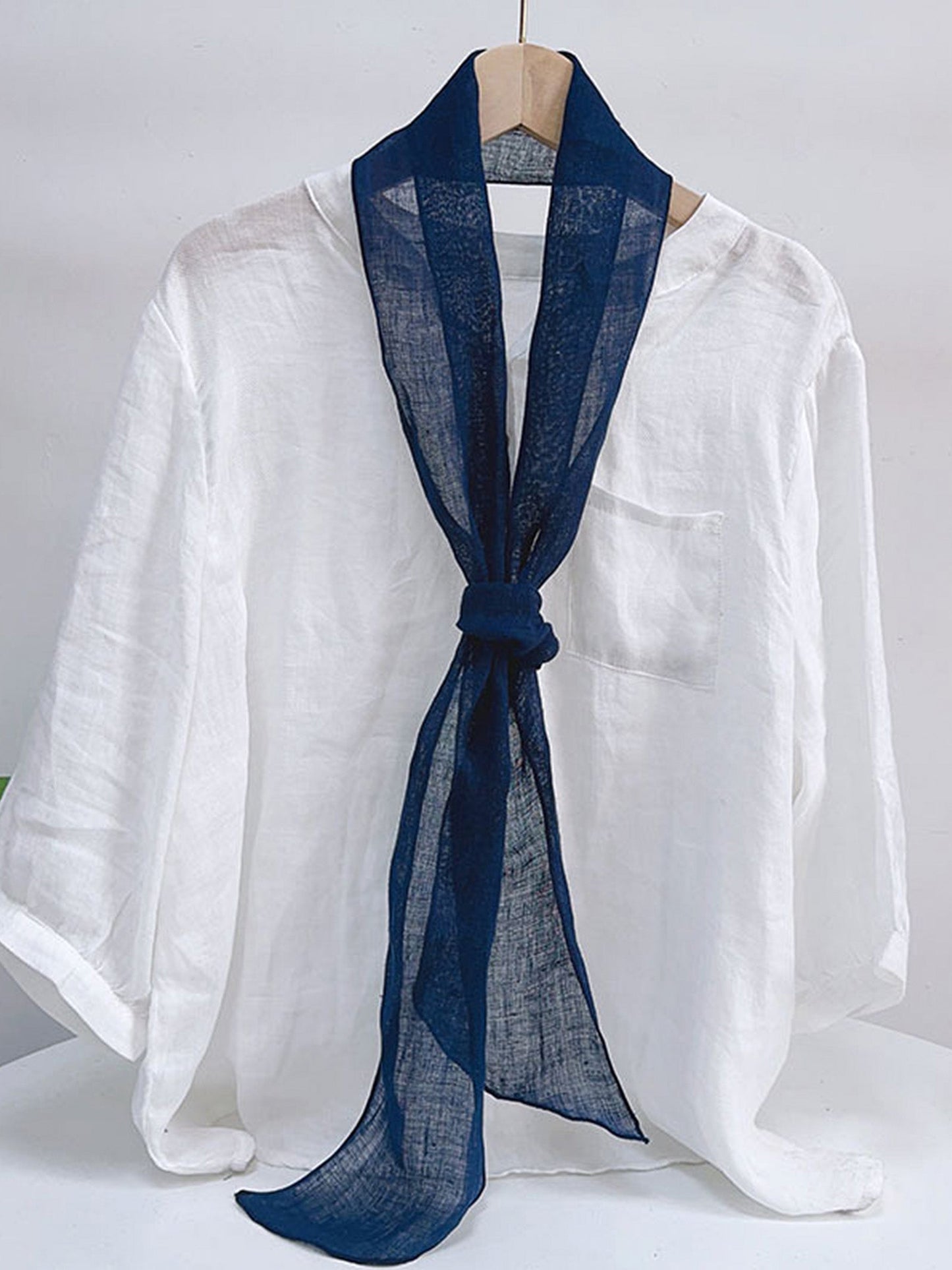 100% Linen Hand-Tie-Dyed Scarf