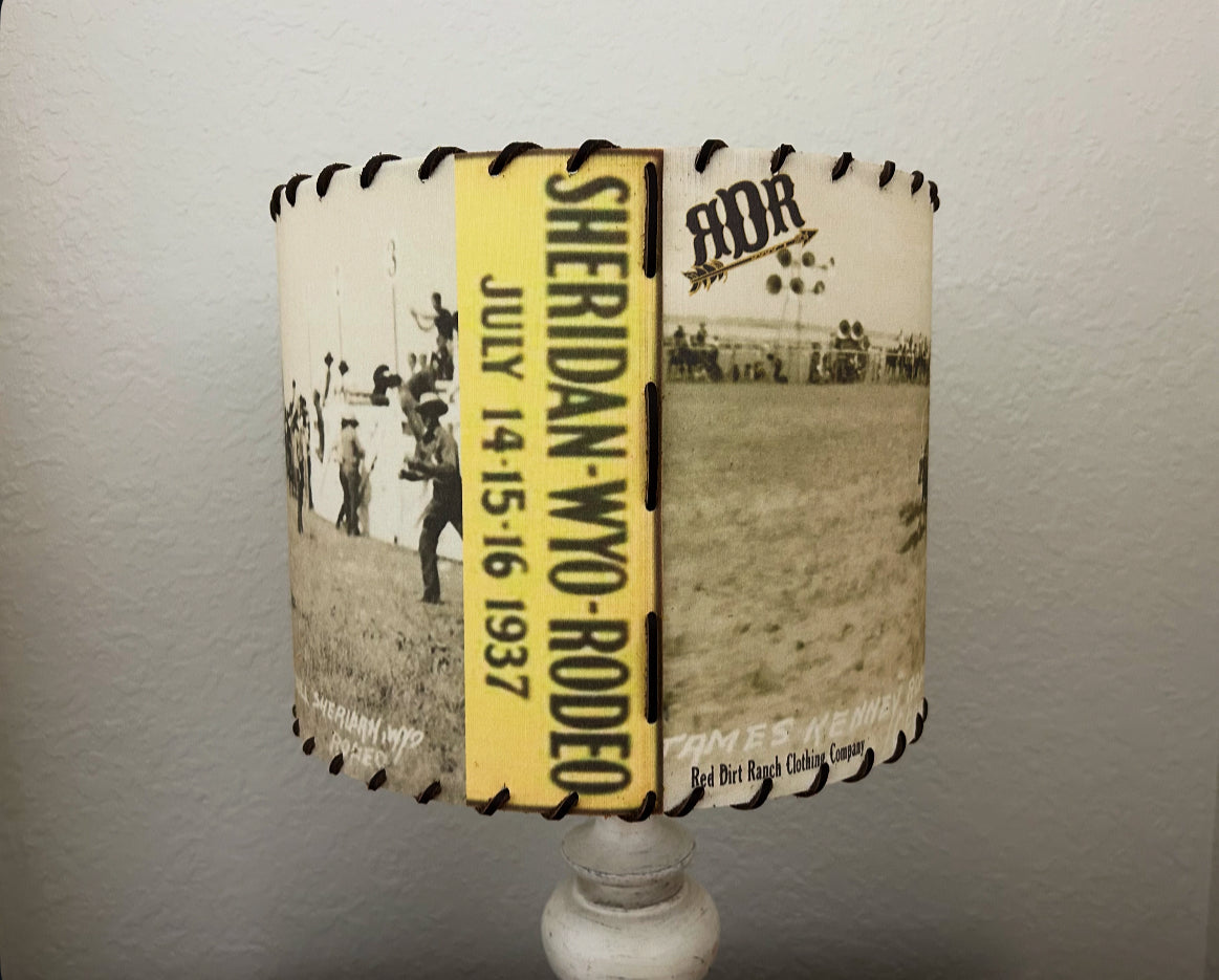 Sheridan Wyo Rodeo Lampshade Yellow