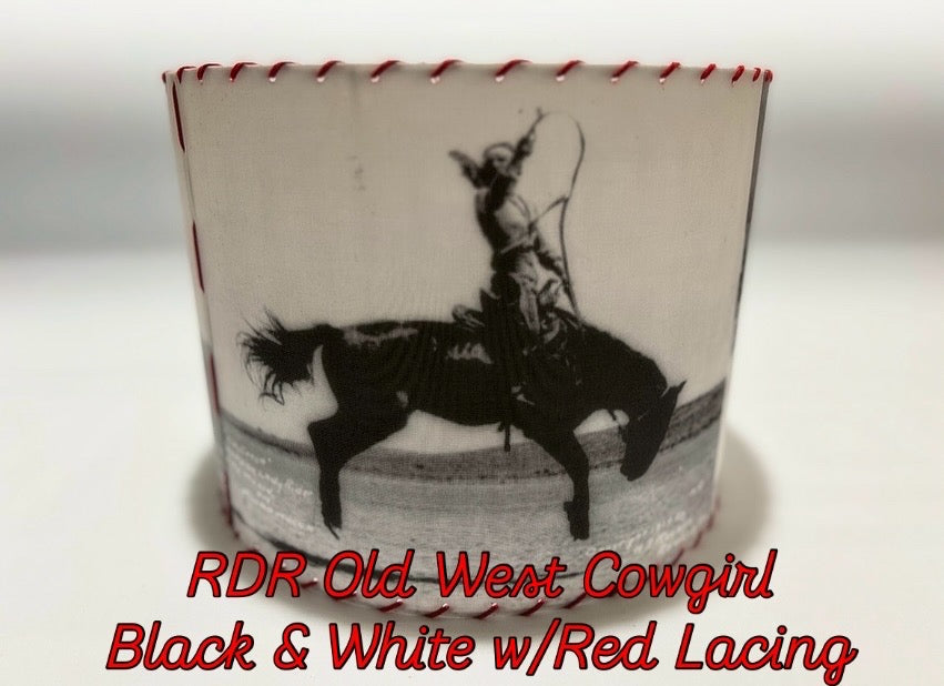Old West Cowgirls Red Lace Lampshade