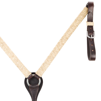 WD-1NRBC Braided Natural Rawhide 1in Straight Breast Collar