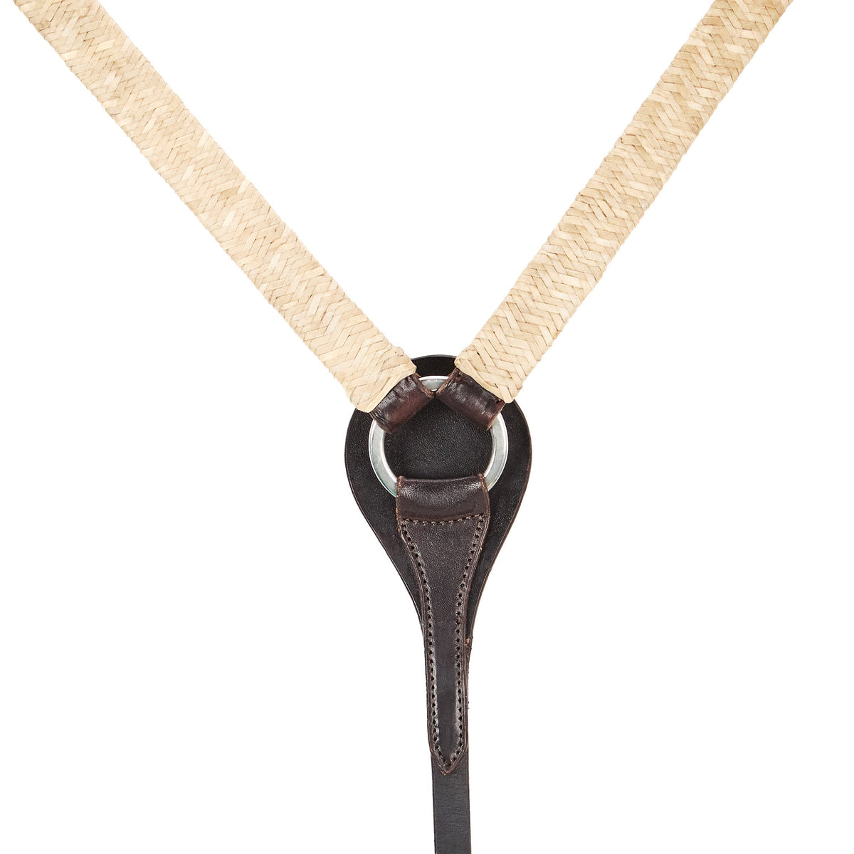 WD-1NRBC Braided Natural Rawhide 1in Straight Breast Collar