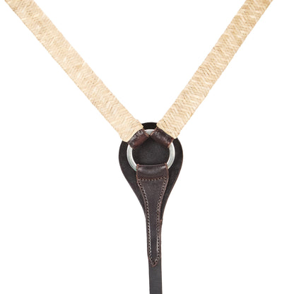 WD-1NRBC Braided Natural Rawhide 1in Straight Breast Collar