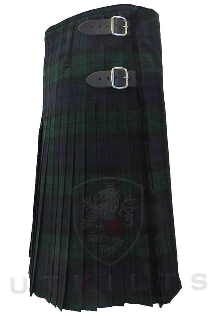 Traditional Kilt – Premium 6–8 Yard Wool, Black Watch