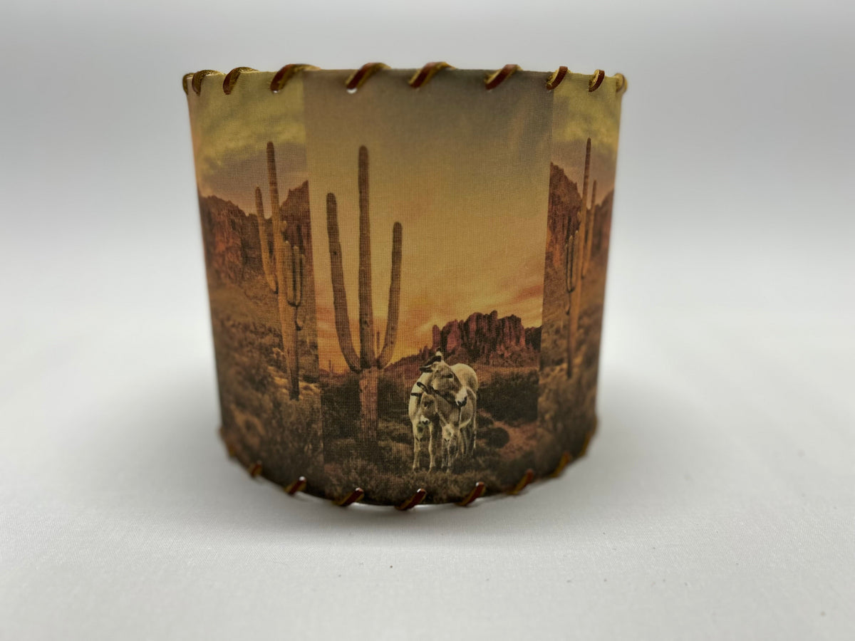 Desert Burros Lampshade 14-inch Large
