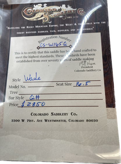 Colorado Saddlery Wade 15.5"