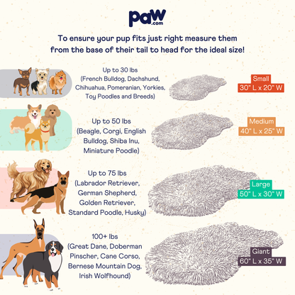 PupRug by Paw.com® Faux Fur Orthopedic Dog Bed - Curve Polar White