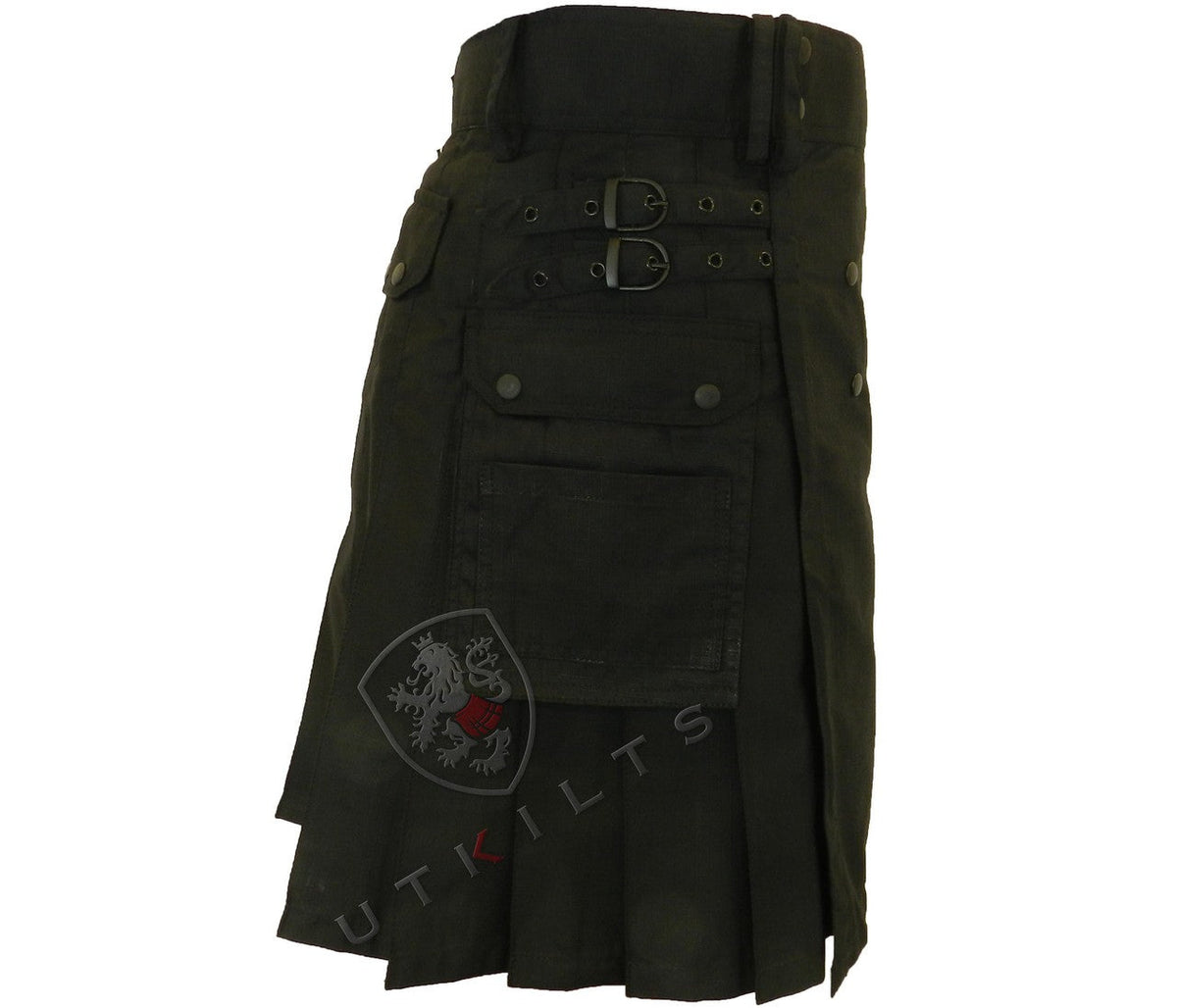 Utility Kilt – GlenTorin, Black Ripstop