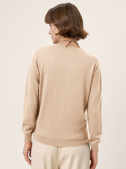 100% Extra-Fine Merino Wool Essential Crew Neck Knit Sweater BRIDGET