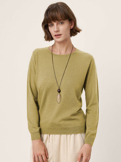 100% Extra-Fine Merino Wool Essential Crew Neck Knit Sweater BRIDGET