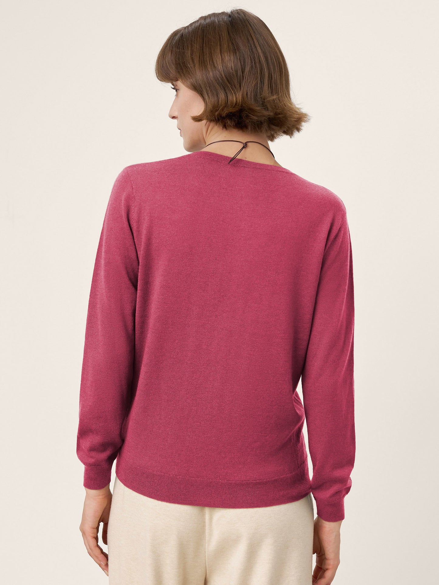 100% Extra-Fine Merino Wool Essential Crew Neck Knit Sweater BRIDGET