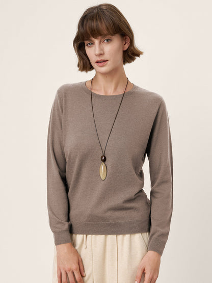 100% Extra-Fine Merino Wool Essential Crew Neck Knit Sweater BRIDGET