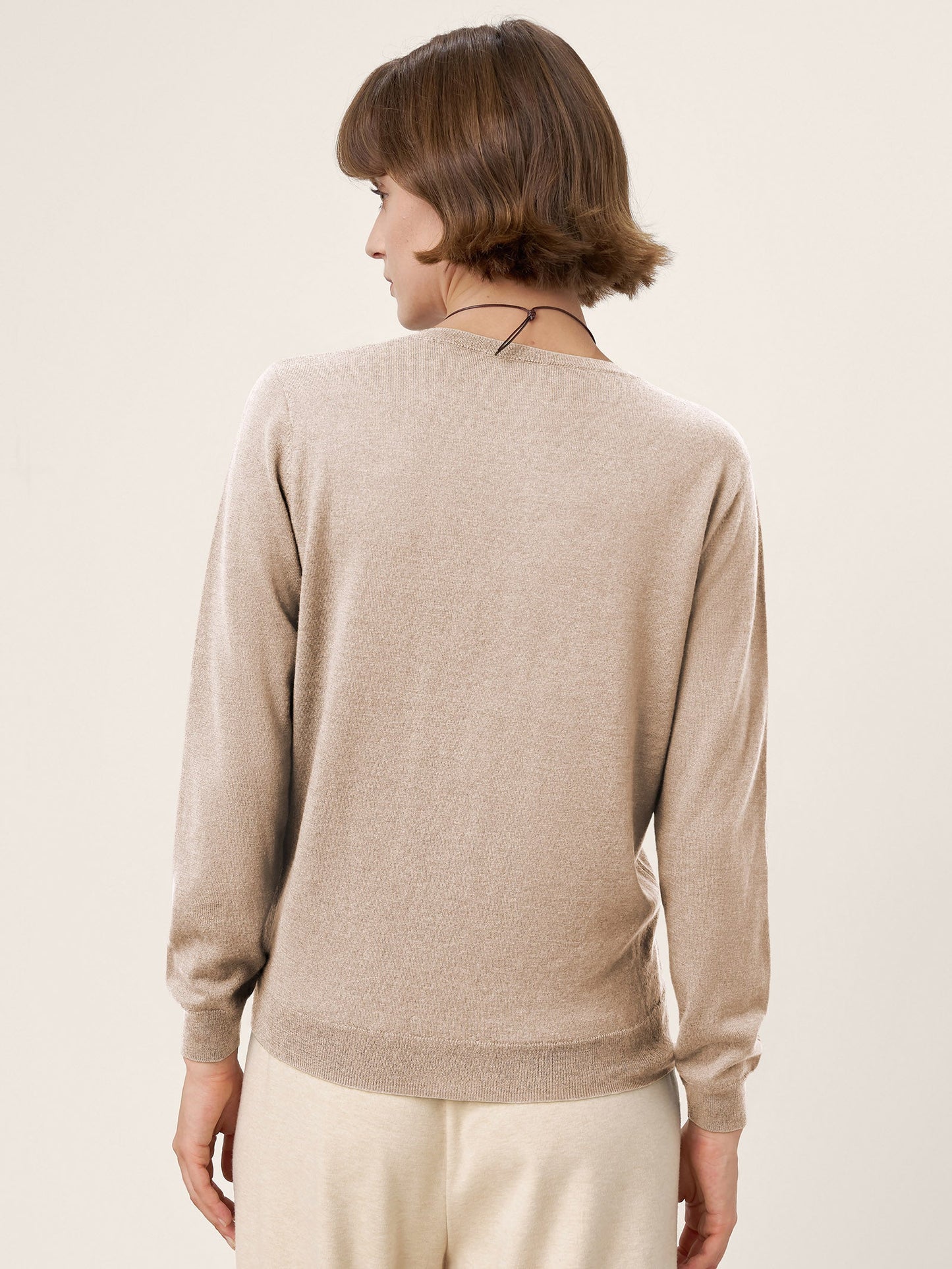 100% Extra-Fine Merino Wool Essential Crew Neck Knit Sweater BRIDGET
