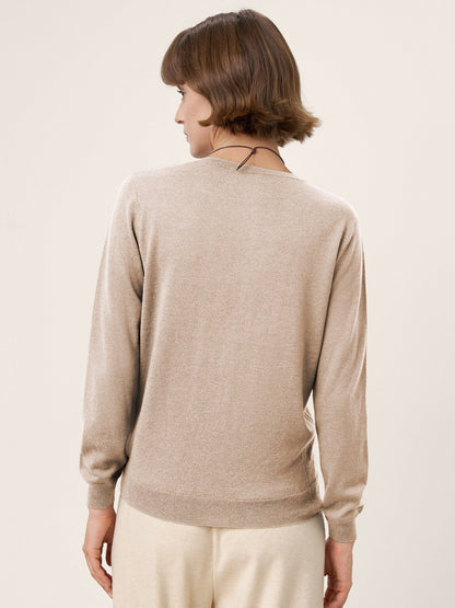 100% Extra-Fine Merino Wool Essential Crew Neck Knit Sweater BRIDGET
