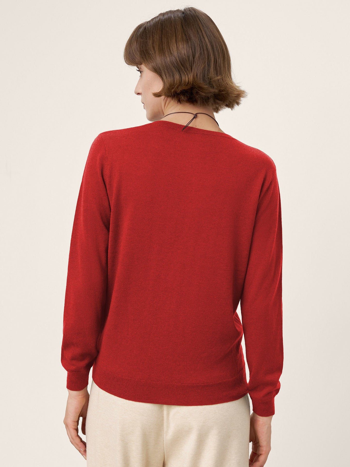 100% Extra-Fine Merino Wool Essential Crew Neck Knit Sweater BRIDGET