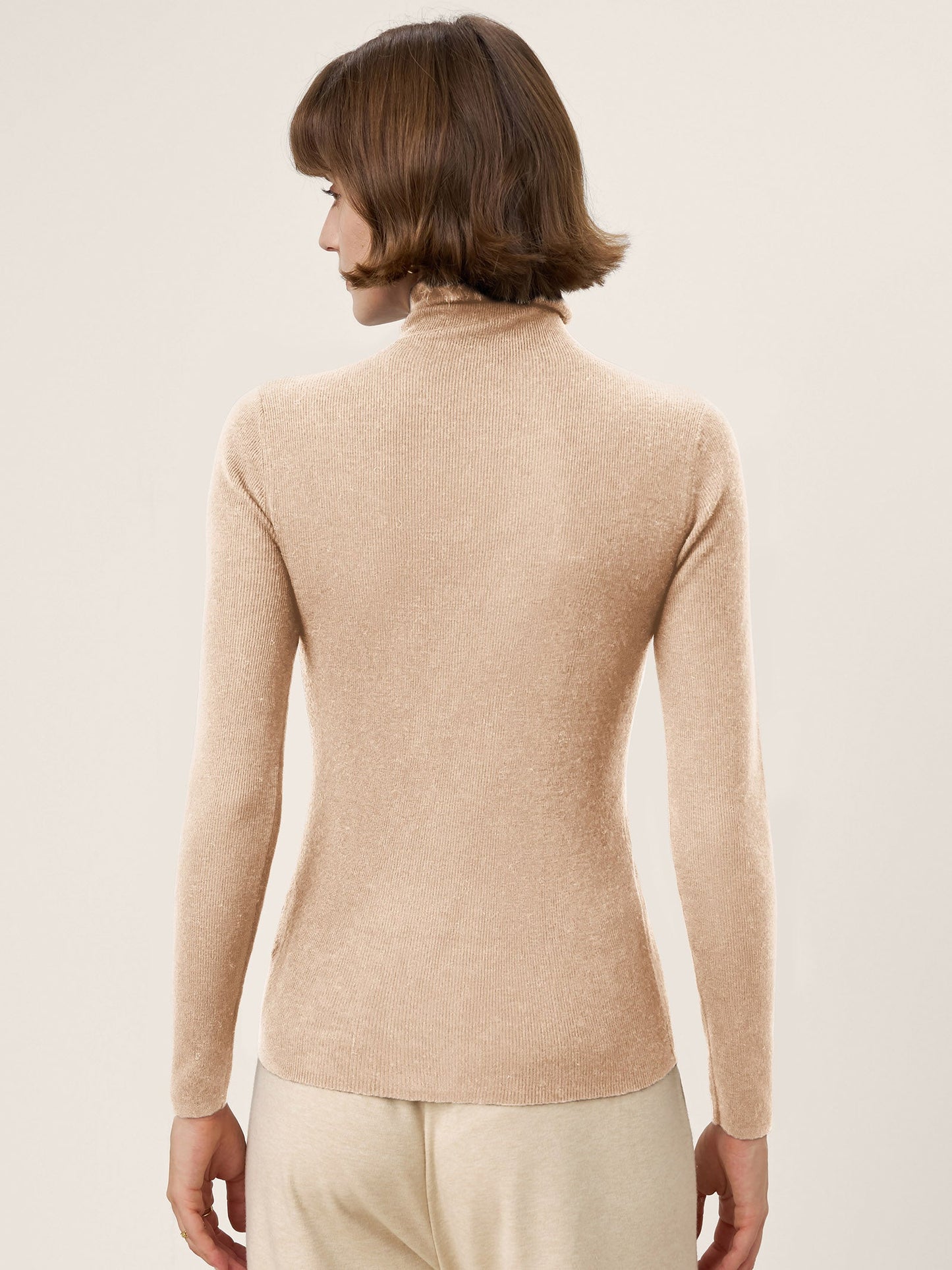 100% Extra-Fine Merino Wool Turtleneck Knit Sweater JOLENE