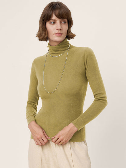 100% Extra-Fine Merino Wool Turtleneck Knit Sweater JOLENE