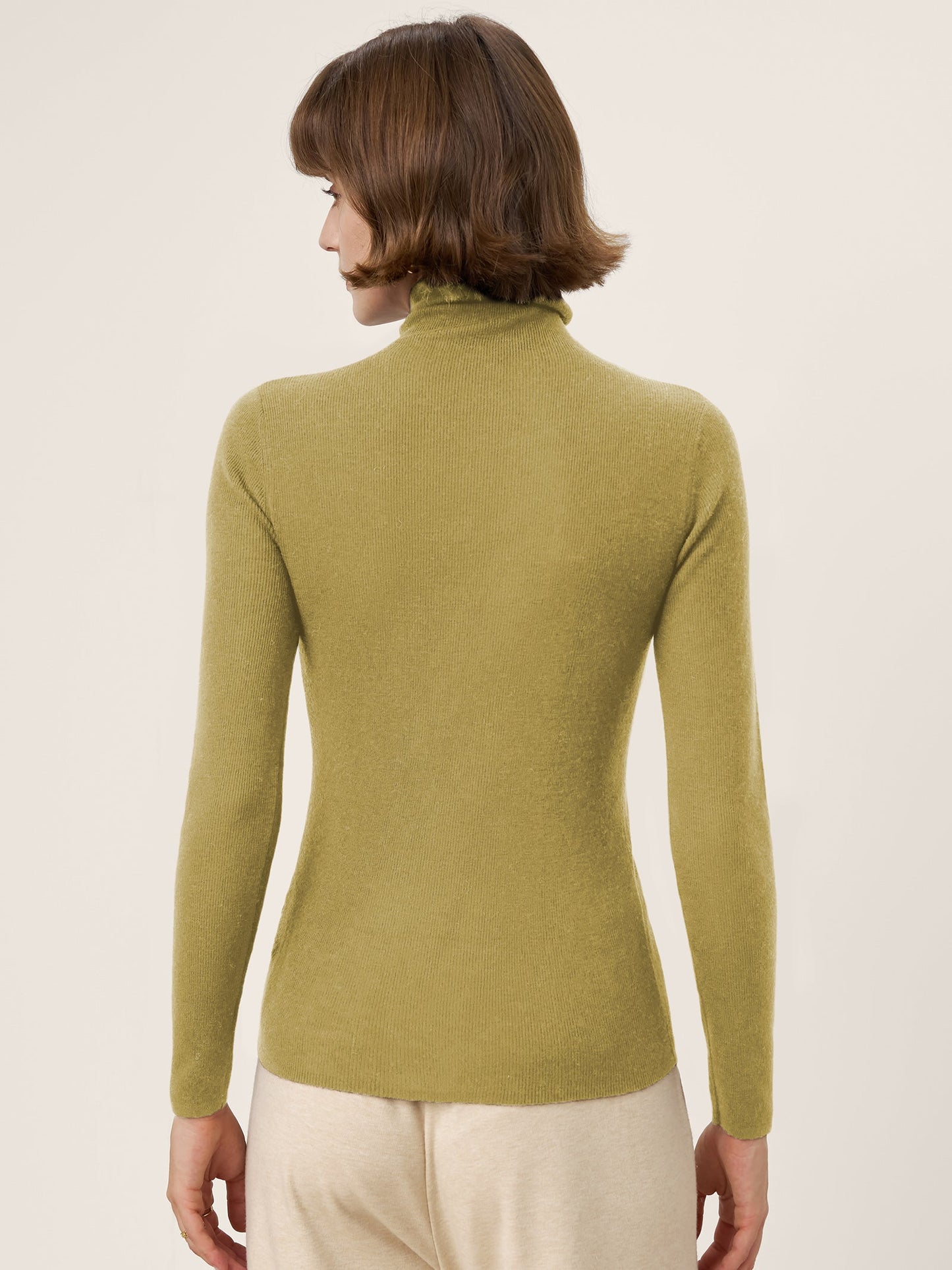 100% Extra-Fine Merino Wool Turtleneck Knit Sweater JOLENE