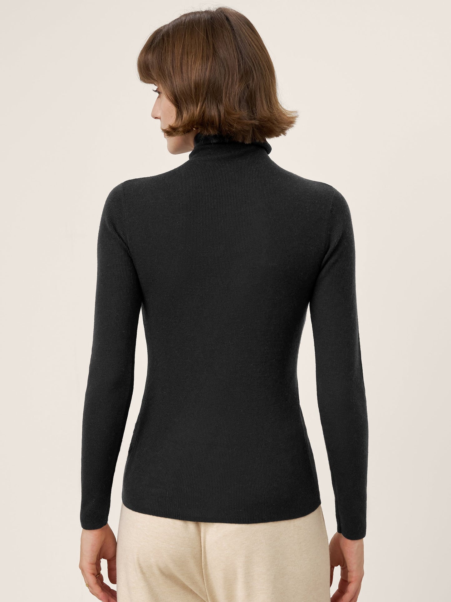 100% Extra-Fine Merino Wool Turtleneck Knit Sweater JOLENE