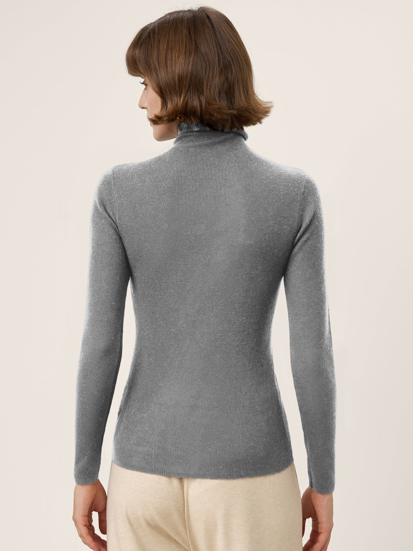 100% Extra-Fine Merino Wool Turtleneck Knit Sweater JOLENE