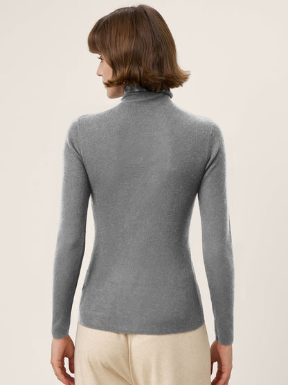 100% Extra-Fine Merino Wool Turtleneck Knit Sweater JOLENE