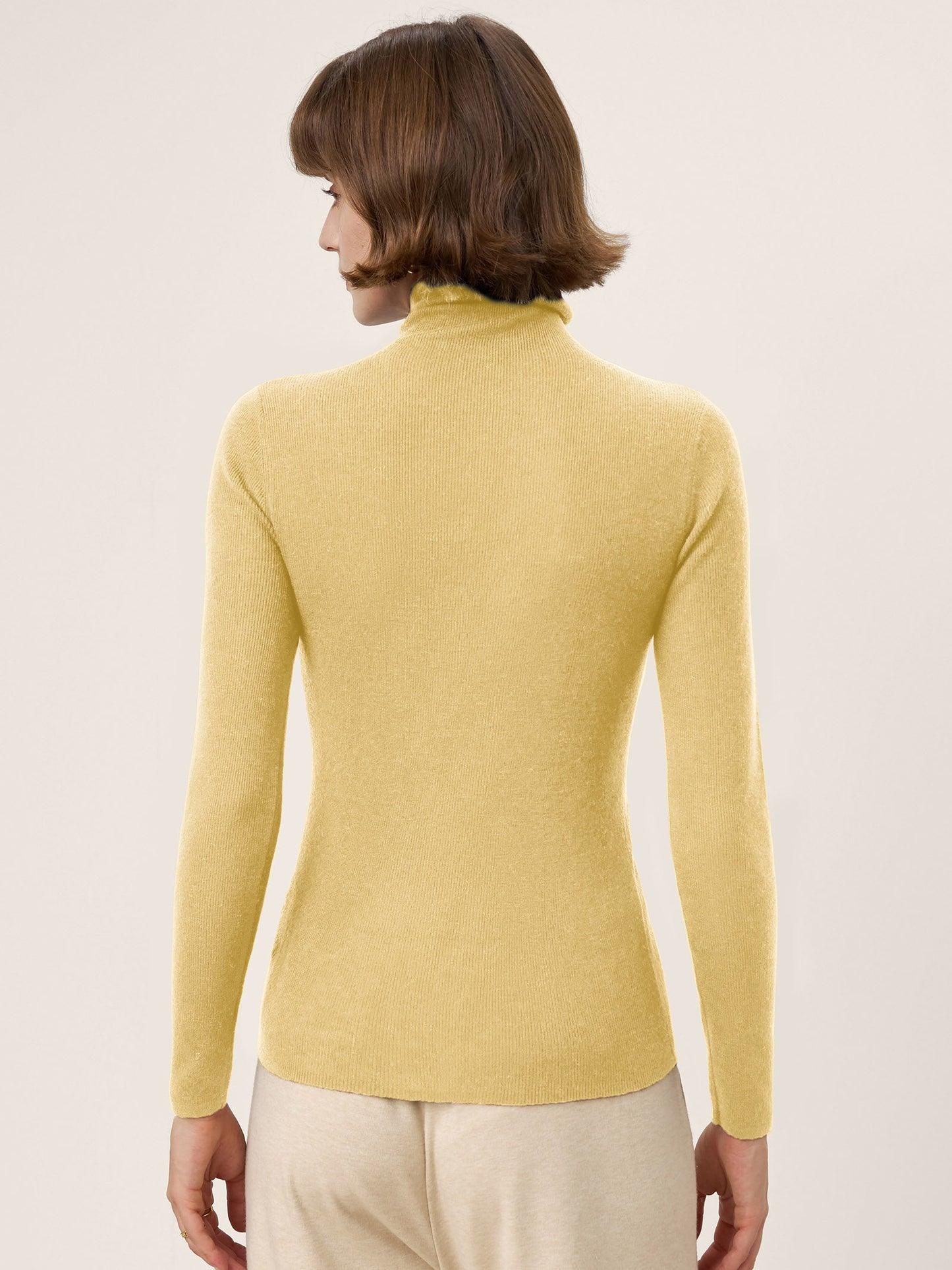 100% Extra-Fine Merino Wool Turtleneck Knit Sweater JOLENE