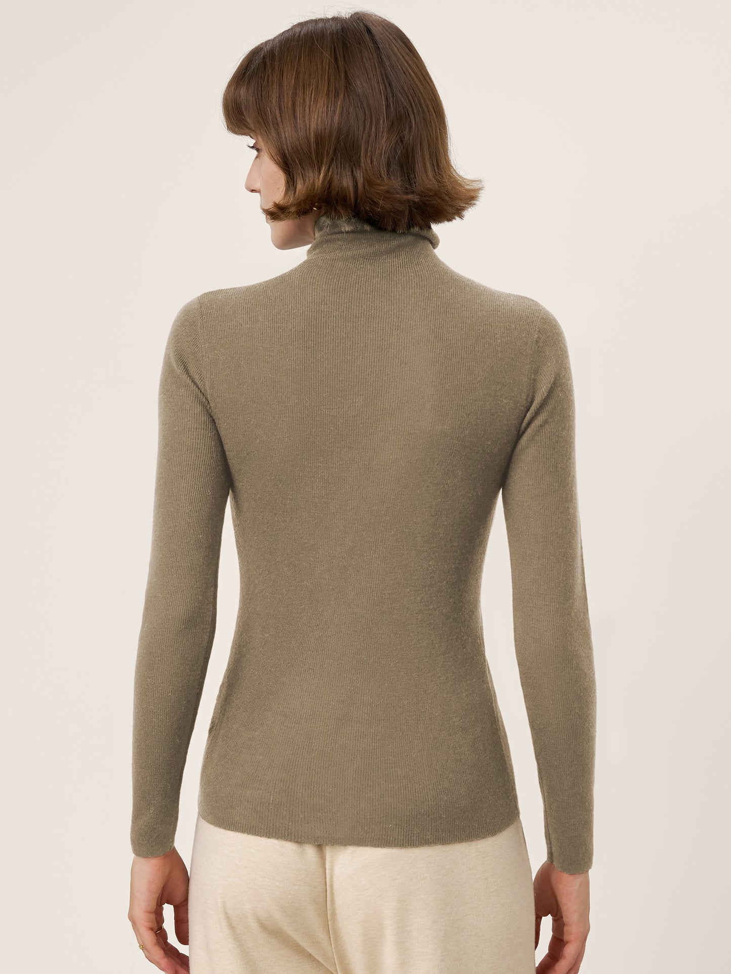 100% Extra-Fine Merino Wool Turtleneck Knit Sweater JOLENE