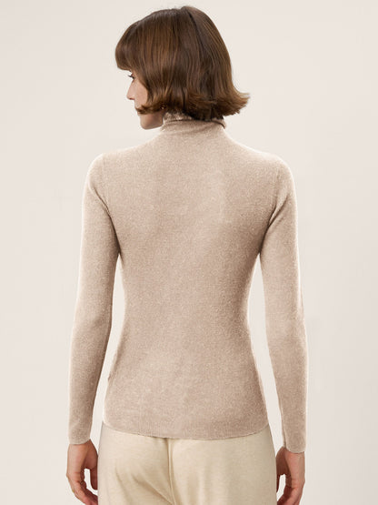100% Extra-Fine Merino Wool Turtleneck Knit Sweater JOLENE