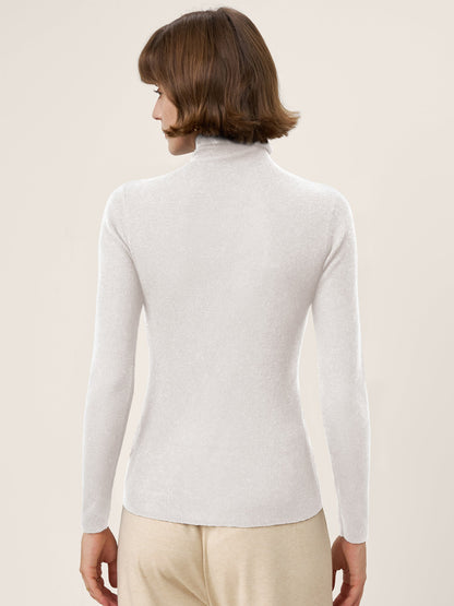 100% Extra-Fine Merino Wool Turtleneck Knit Sweater JOLENE