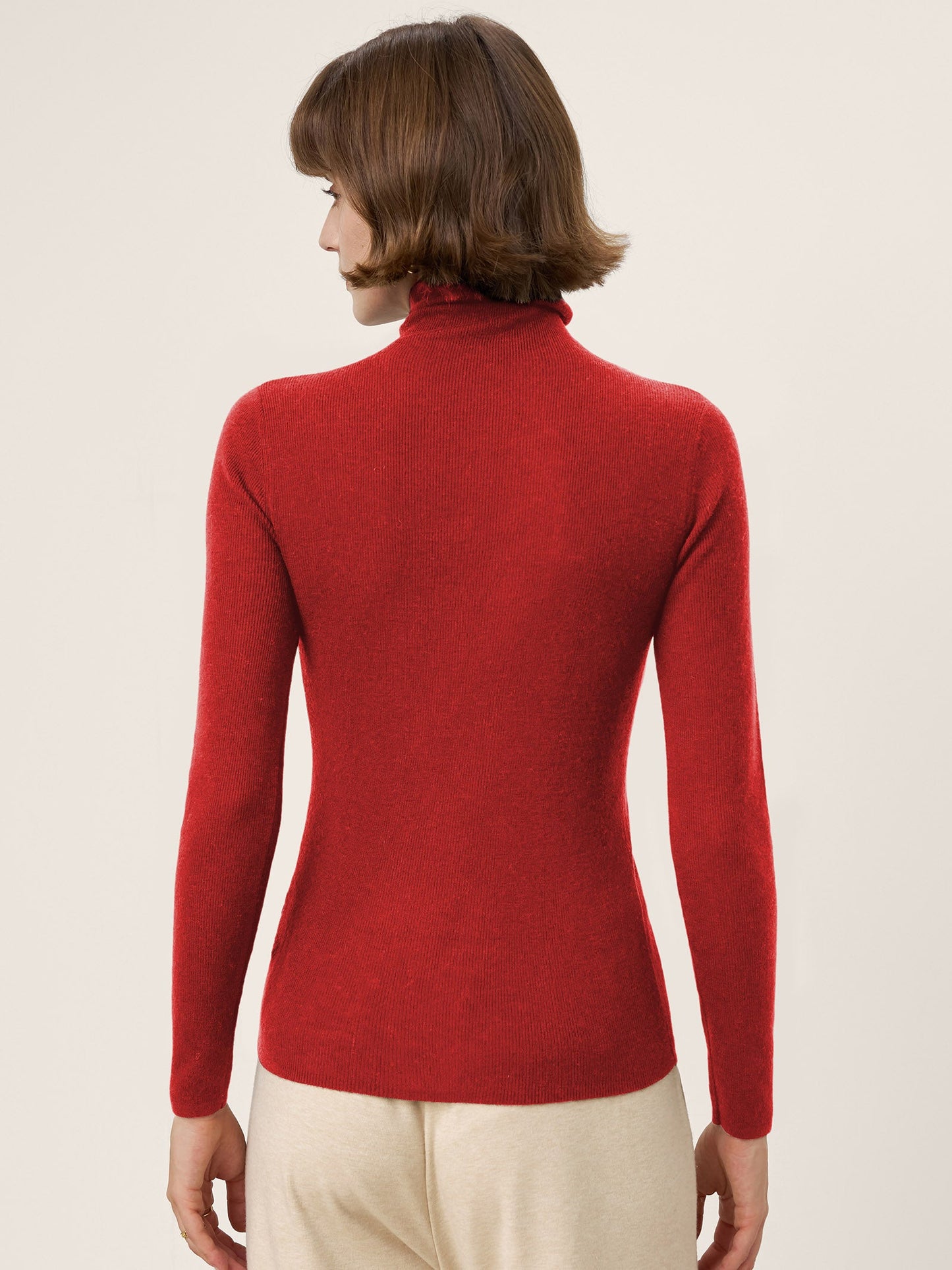 100% Extra-Fine Merino Wool Turtleneck Knit Sweater JOLENE