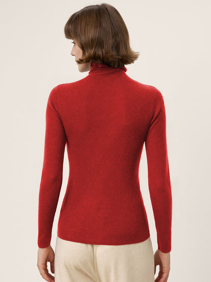 100% Extra-Fine Merino Wool Turtleneck Knit Sweater JOLENE