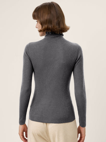 100% Extra-Fine Merino Wool Turtleneck Knit Sweater JOLENE