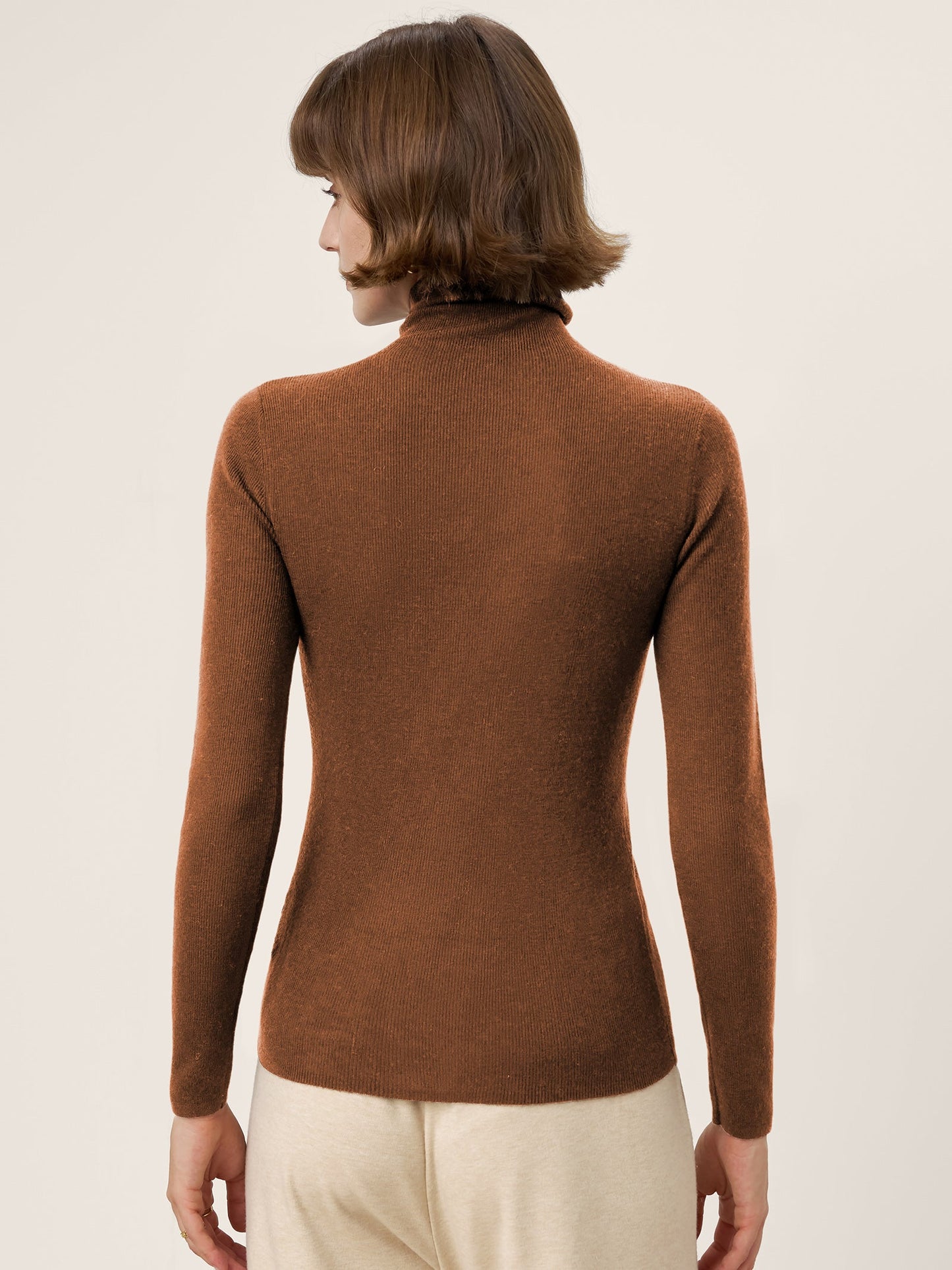 100% Extra-Fine Merino Wool Turtleneck Knit Sweater JOLENE