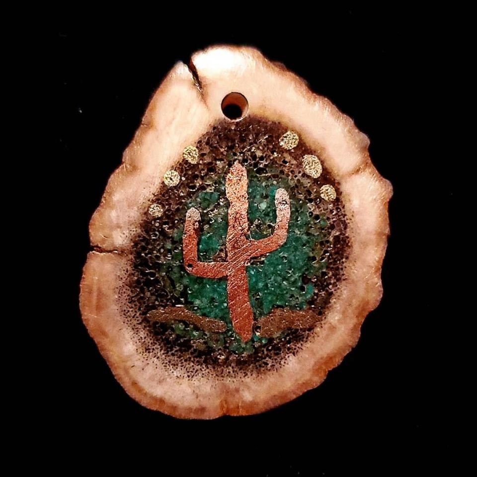 Cactus Elk Antler Pendant