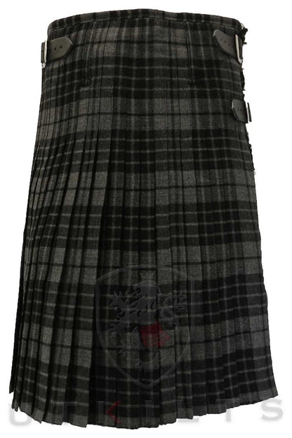 Traditional Kilt – Premium 6–8 Yard Wool, Gray Watch