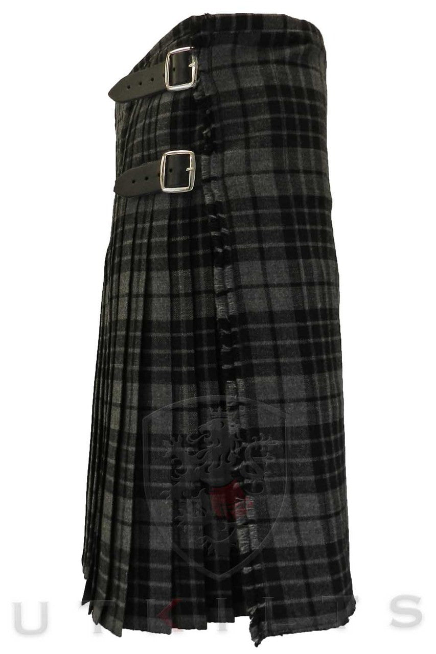 Traditional Kilt – Premium 6–8 Yard Wool, Gray Watch
