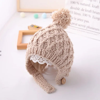Knitted Pompon Winter Hat