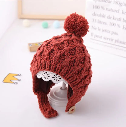 Knitted Pompon Winter Hat