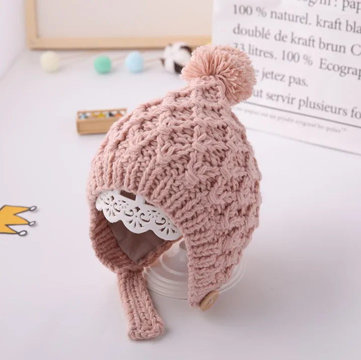 Knitted Pompon Winter Hat