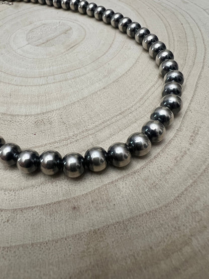 8mm Sterling Pearl Necklace — 18 inch