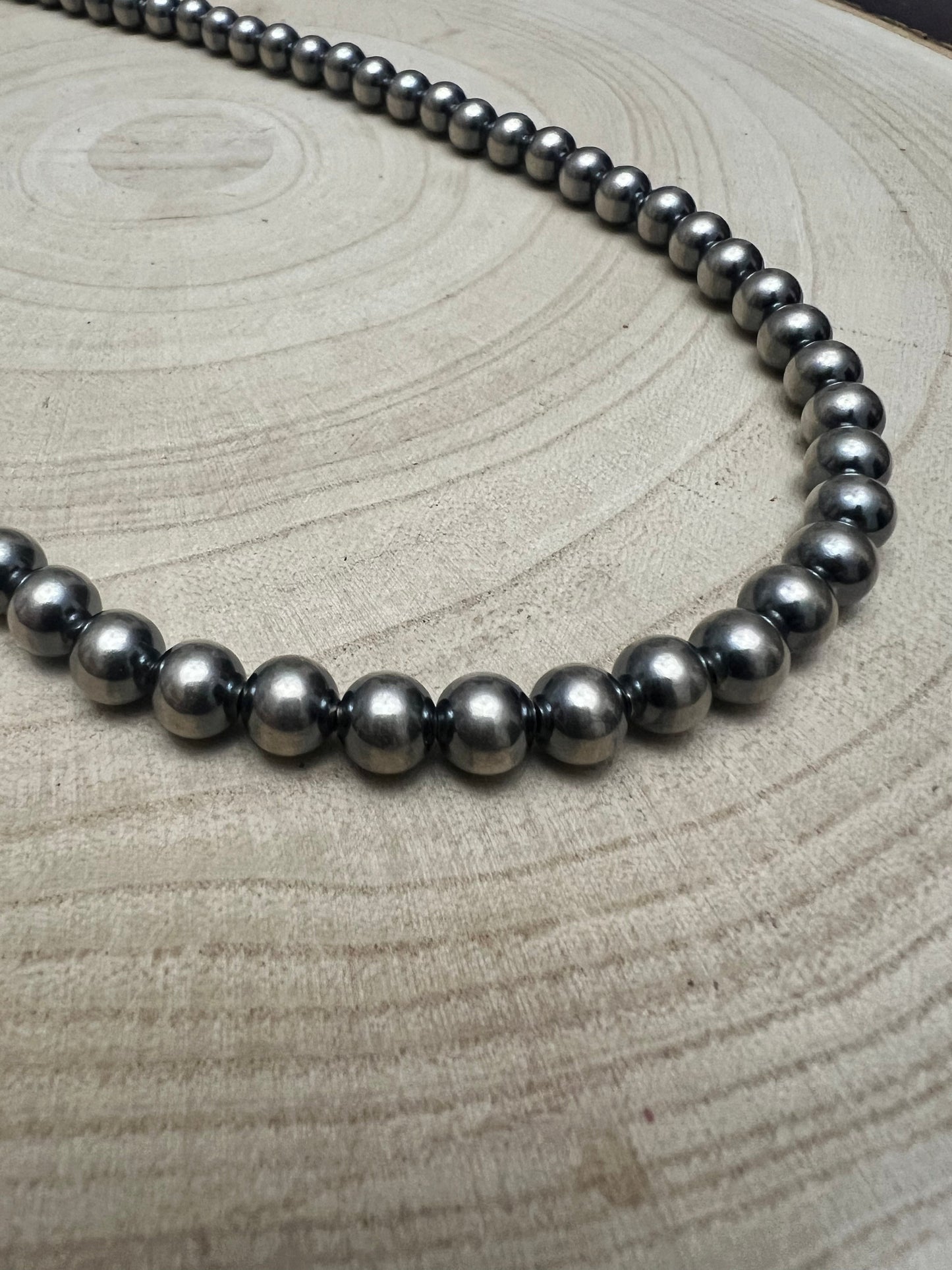 6mm Sterling Pearl Necklace — 22 inch