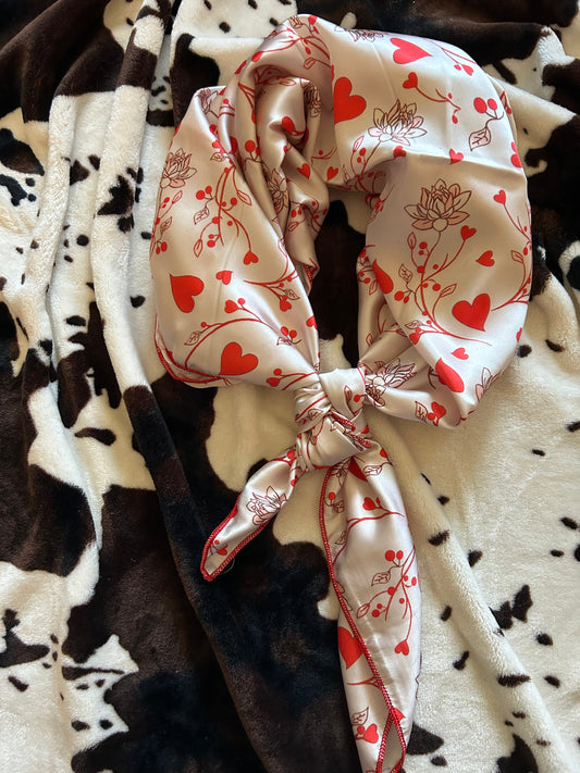 Floral Hearts Wildrag 100% Silk